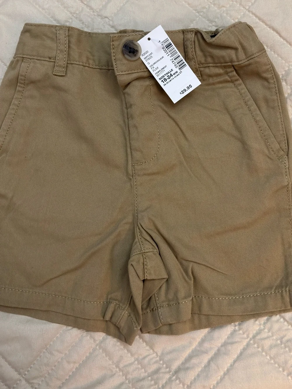 Children’s Place 28-24m Khaki Stretch Twill Shorts